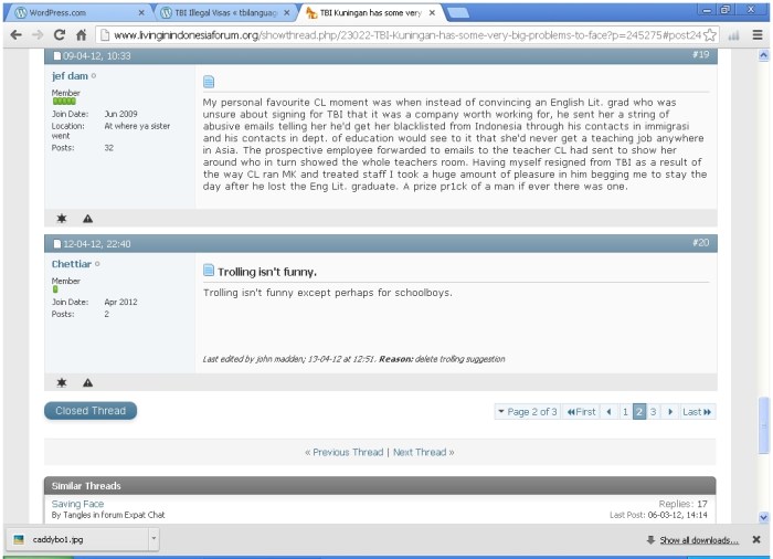 Colm contradicts his own previous post!