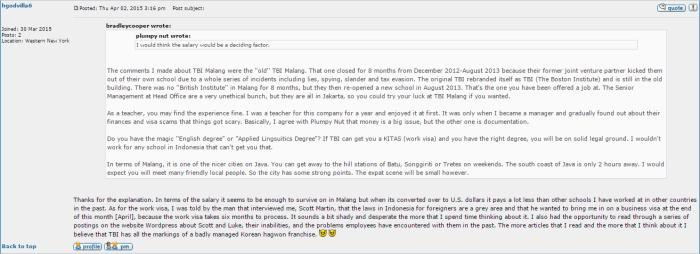 Hard evidence that Scott Martin is lying about Indonesian law during teacher recruitment